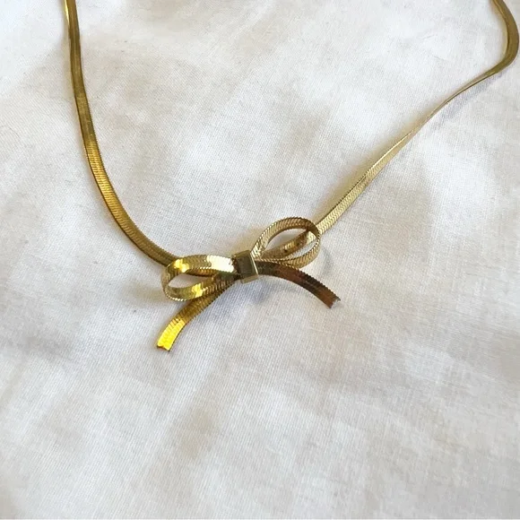 Louise Carter Gold Bow Necklace - Picture 2 of 3